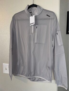 Brady Brand Tom Brady Zero Weight Golf 1/2 Zip Jacket Fog Grey Small NWT